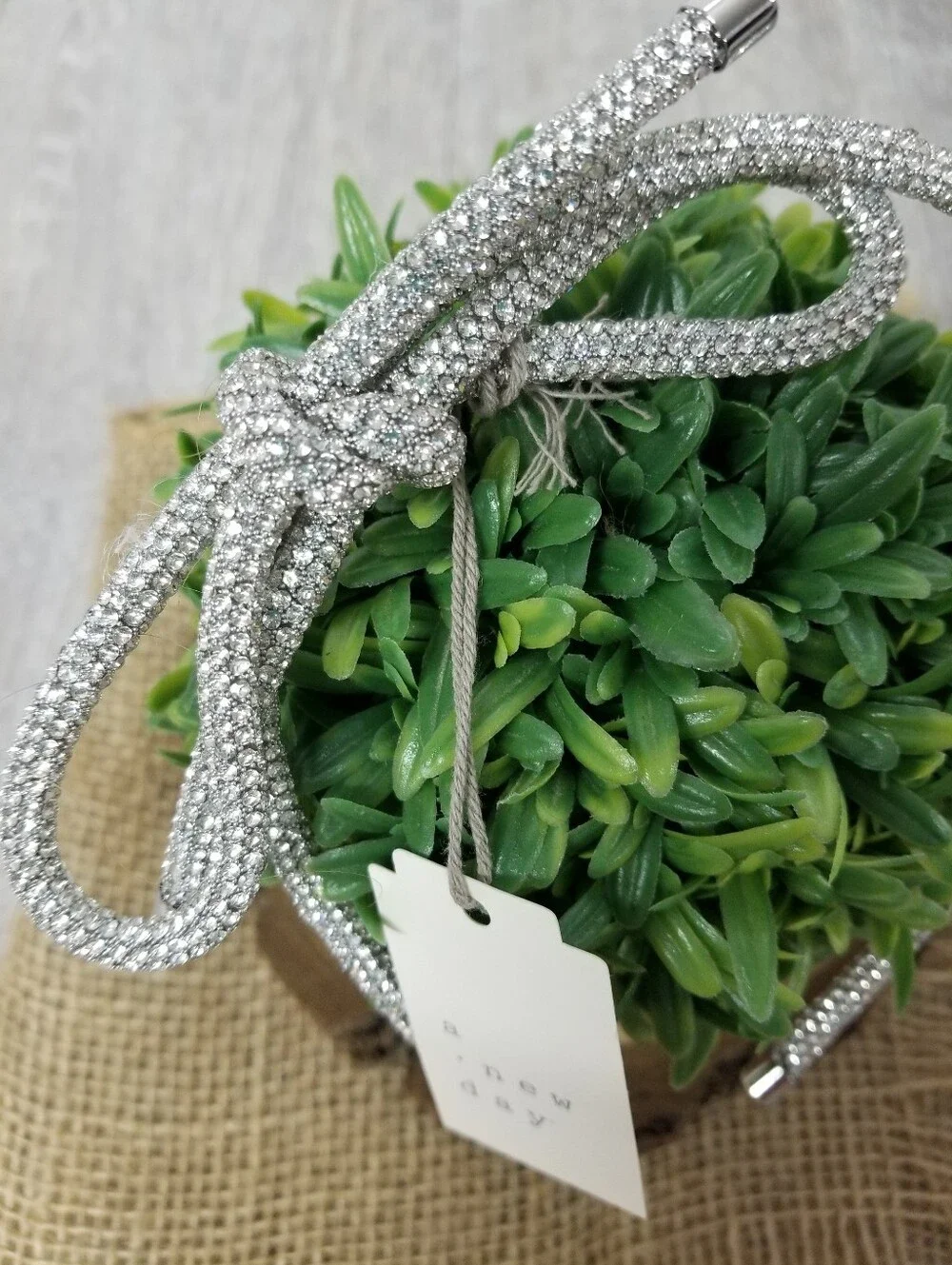 Silver Rhinestone Bow Headband